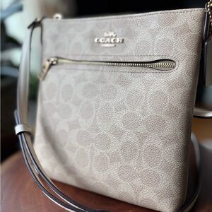 Coach Mini Rowan File Crossbody Bag with Signature Canvas / Gold Hardware